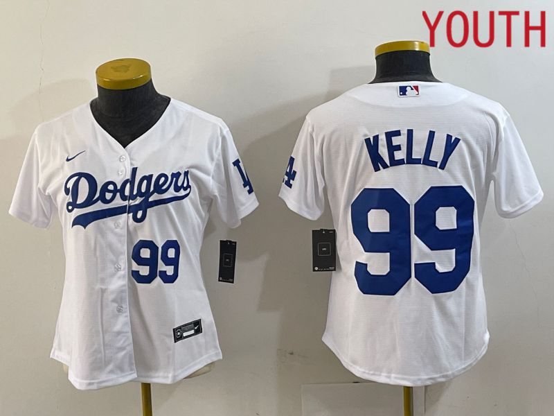 Youth Los Angeles Dodgers 99 Kelly White 2024 Nike Game MLB Jersey style 5